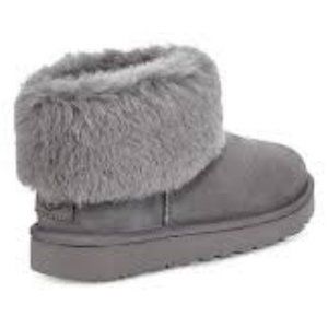 UGG Classic Mini Fluff Suede Ankle Boots